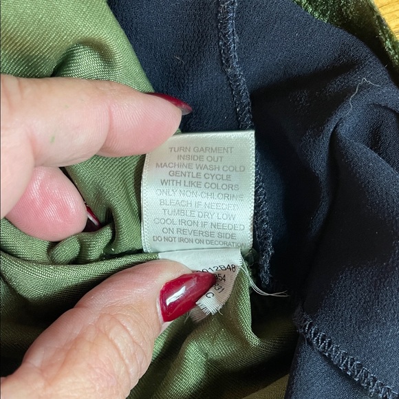 Vintage Y2K Velvet Green Goblincore Whimsigoth Top with Fringe Hem - Picture 10 of 10